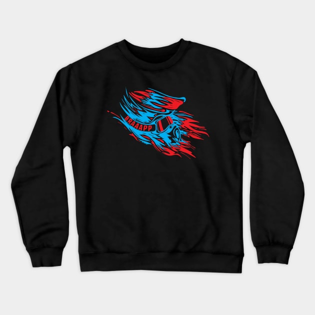 Braaap Enduro Helmet Crewneck Sweatshirt by Dirt Bike Gear